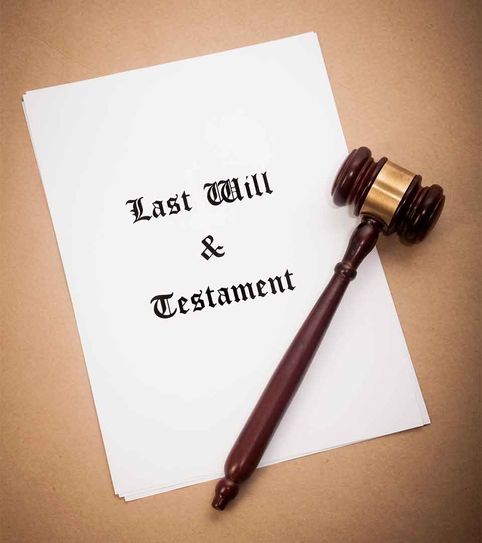 Wills Attorney Denver Last Will and Testament document with gavel - Wills Attorney Denver